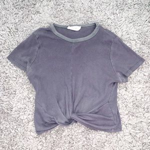 Grey Twist Front Crop Top
